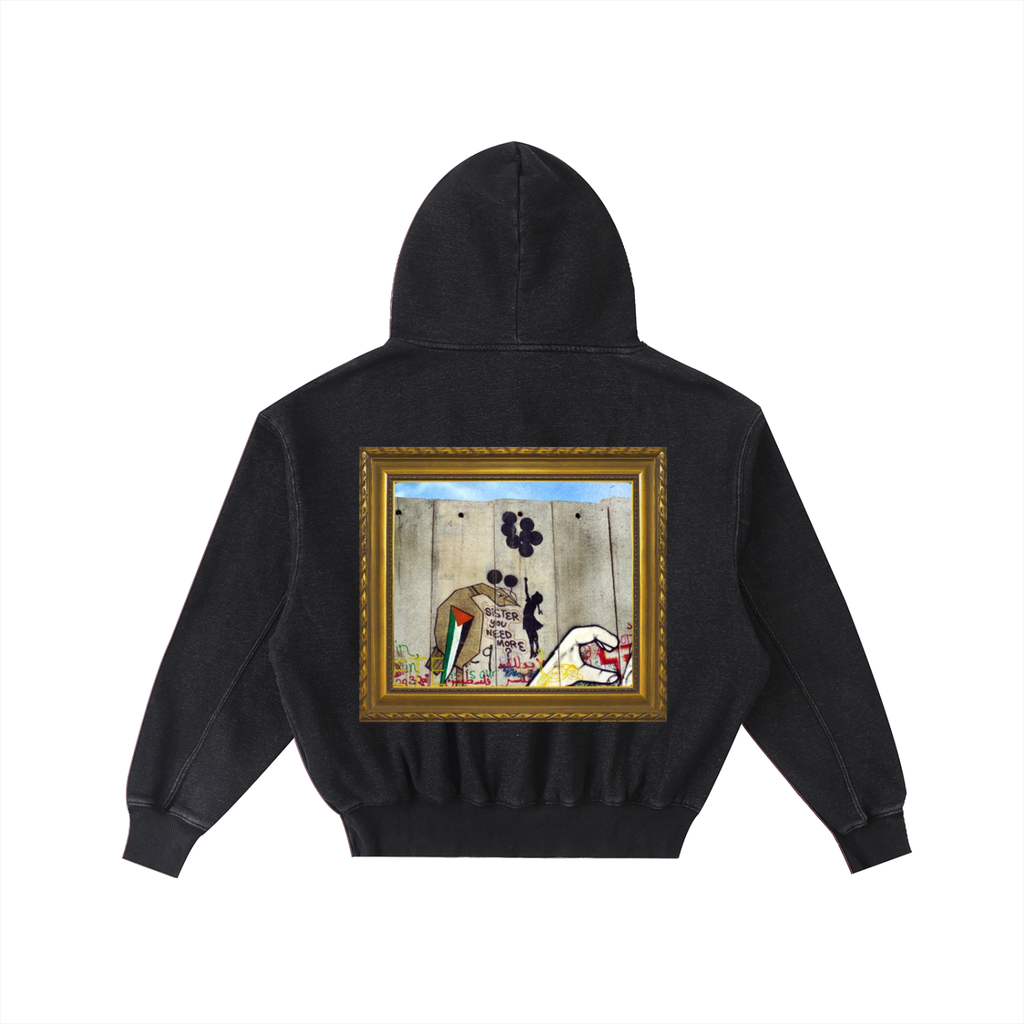 “ART OF WAR” - Frayed Enzyme Washed Fleece Hoodie
