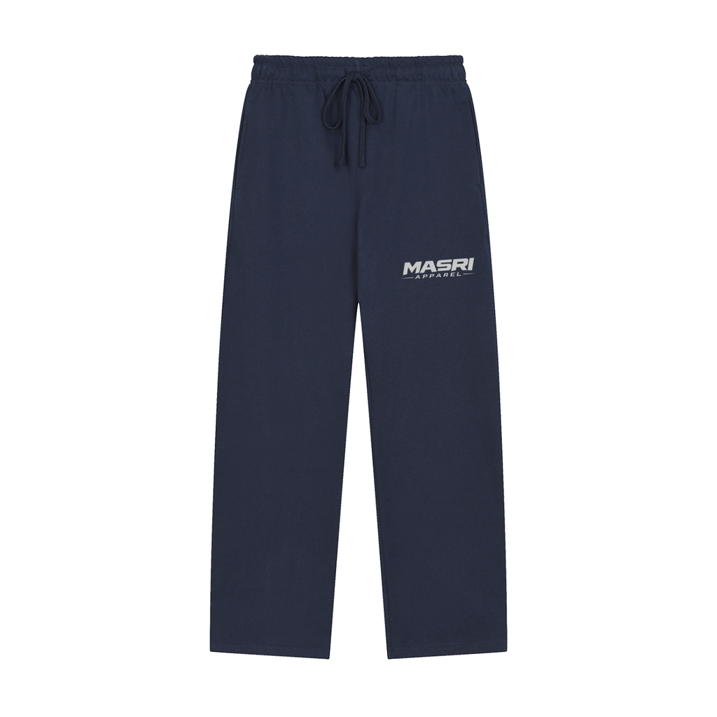 Solid Color Straight-Leg Sweatpants