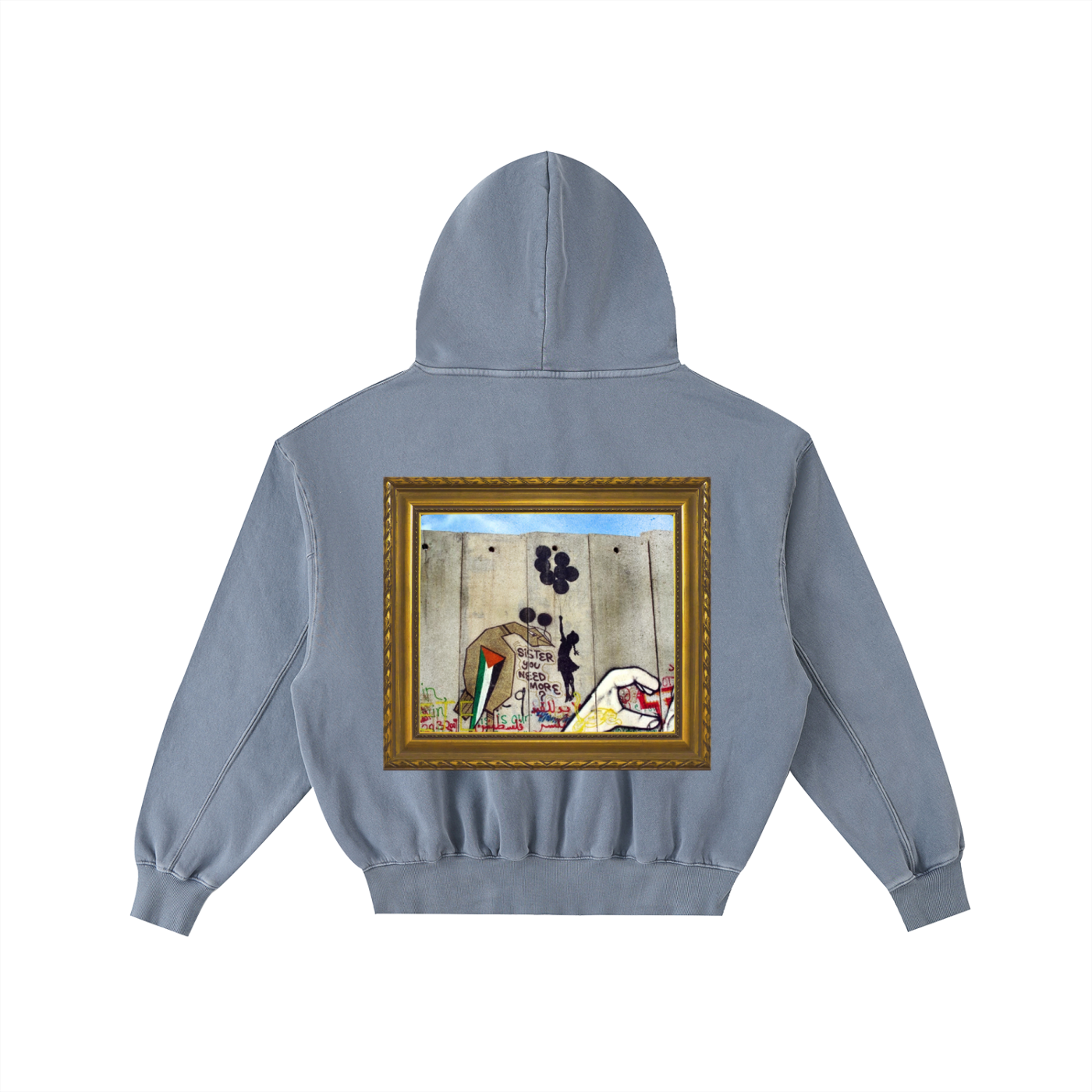 “ART OF WAR” - Frayed Enzyme Washed Fleece Hoodie