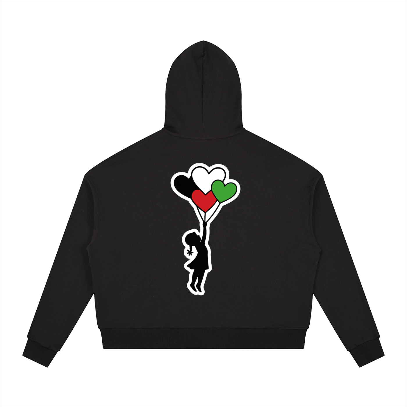 GAZA FLYING BALLOON GIRL - Contrast Drawstring Hoodie