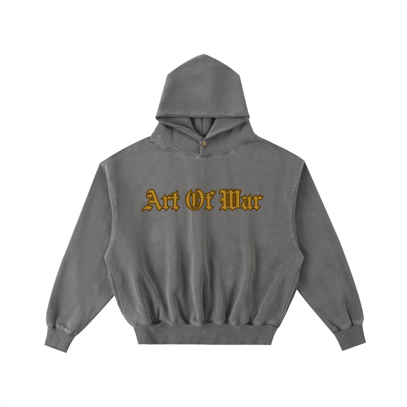 “ART OF WAR” - Frayed Enzyme Washed Fleece Hoodie