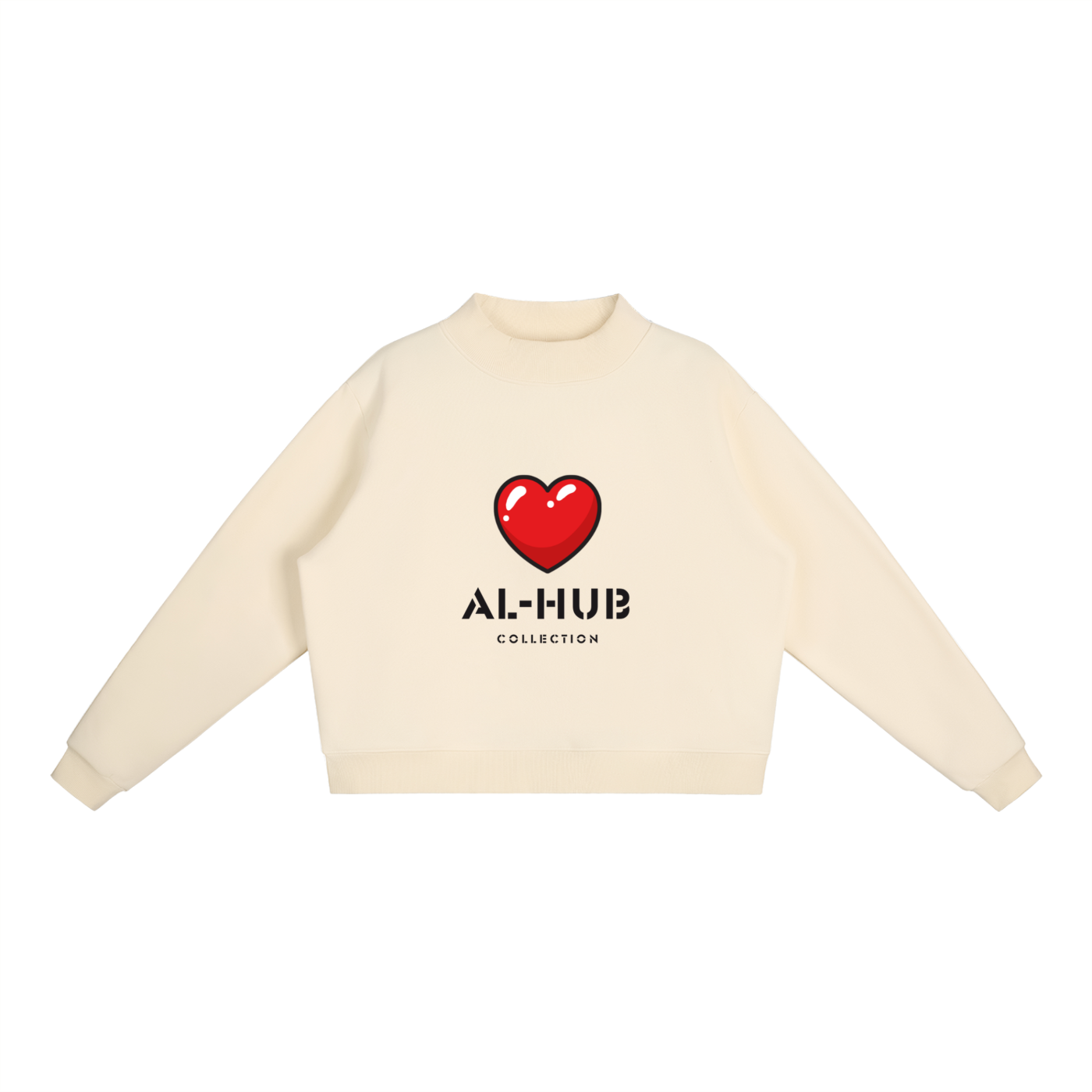 AL-HUB COLLECTION-  MockNeck Crew Sweatshirt
