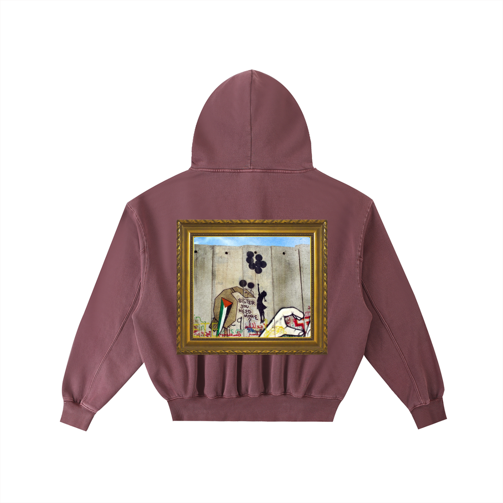 “ART OF WAR” - Frayed Enzyme Washed Fleece Hoodie