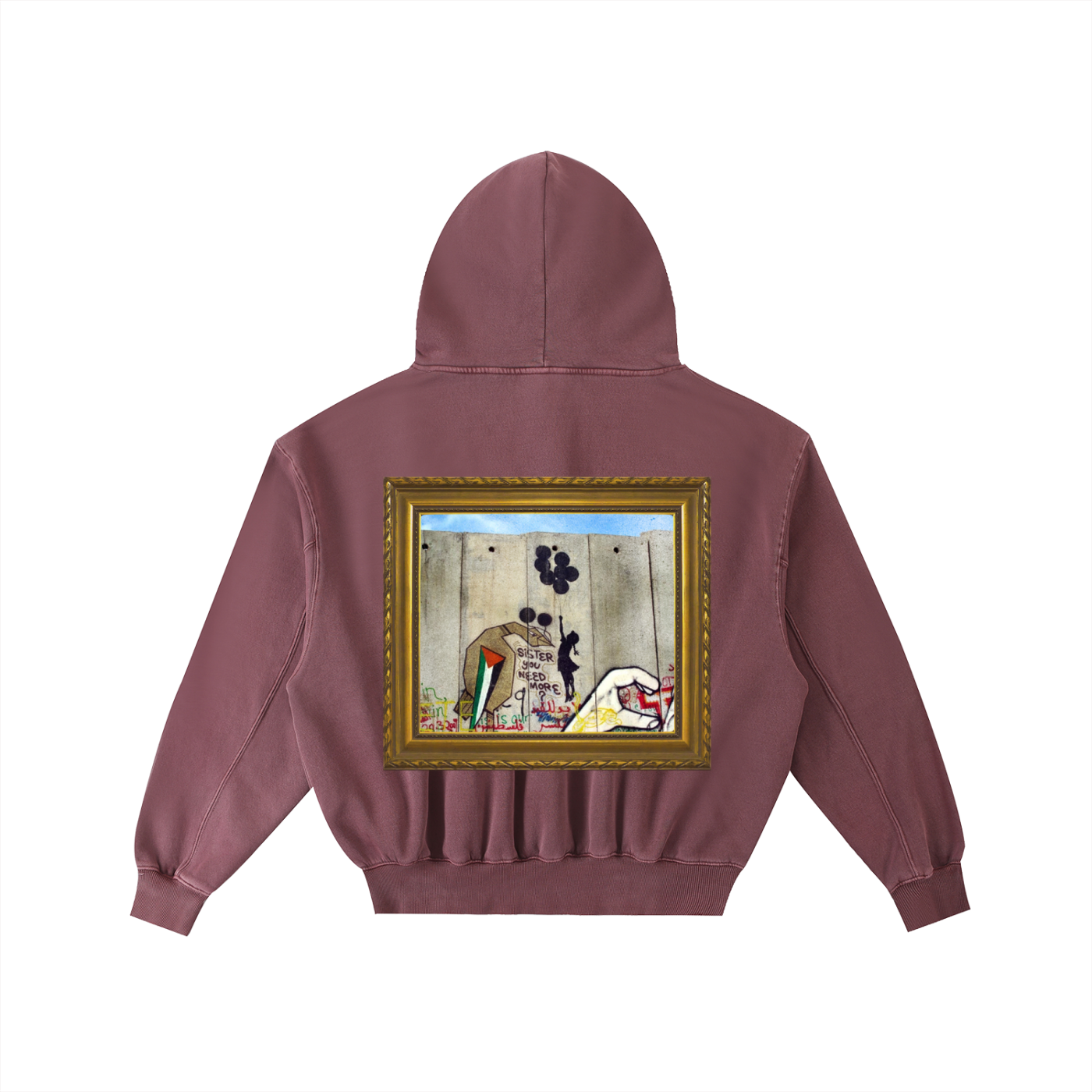 “ART OF WAR” - Frayed Enzyme Washed Fleece Hoodie