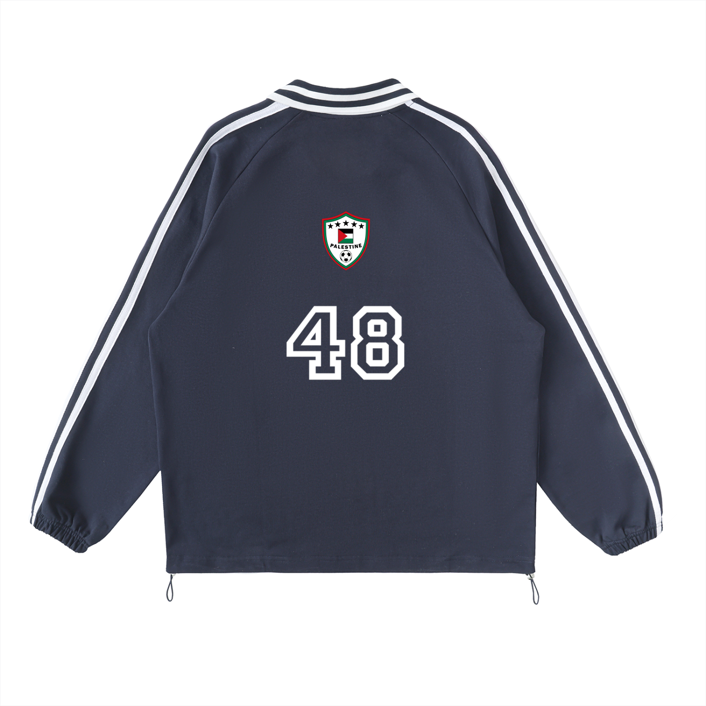 PALI SOCCER - Striped Lapel Collar Sweatshirt