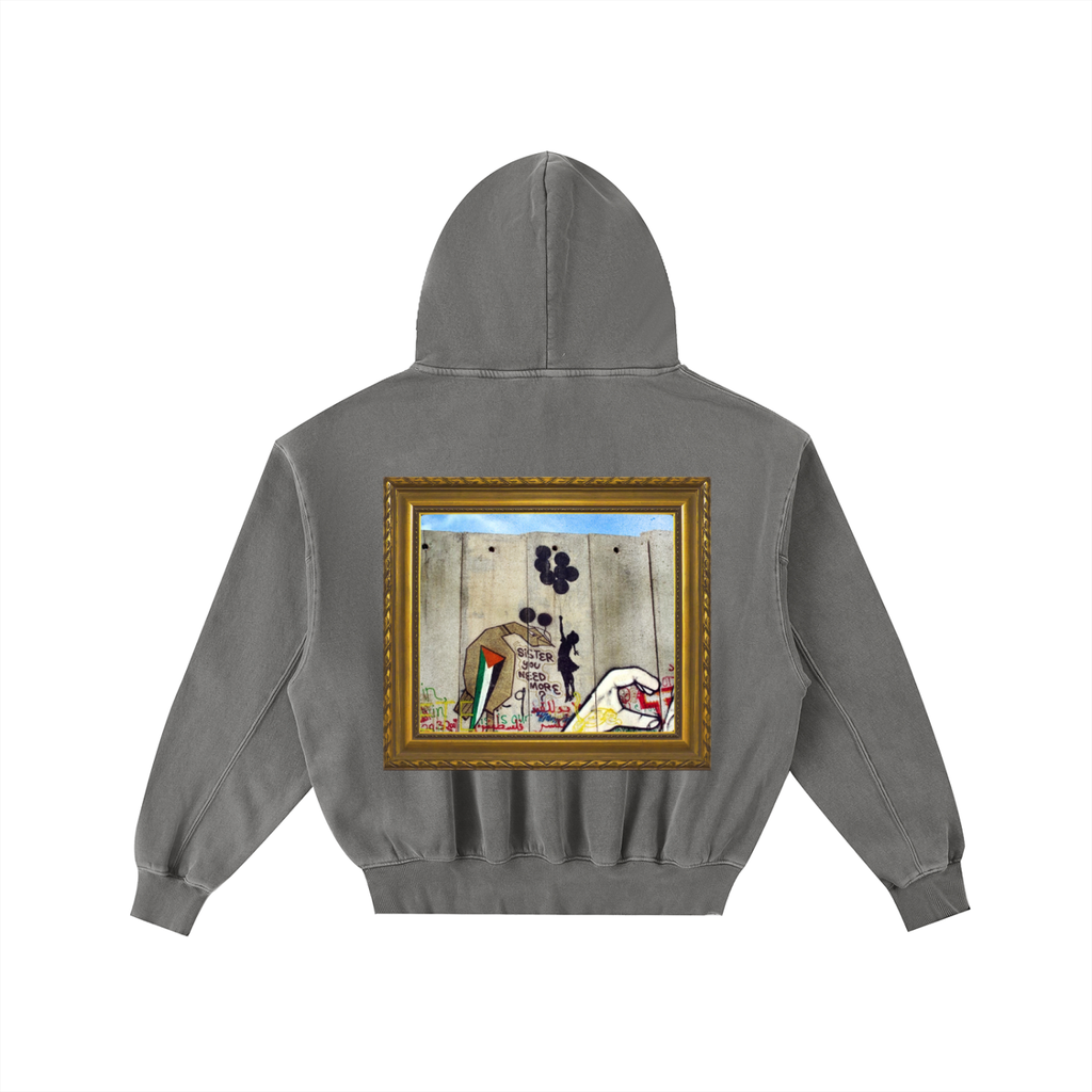 “ART OF WAR” - Frayed Enzyme Washed Fleece Hoodie
