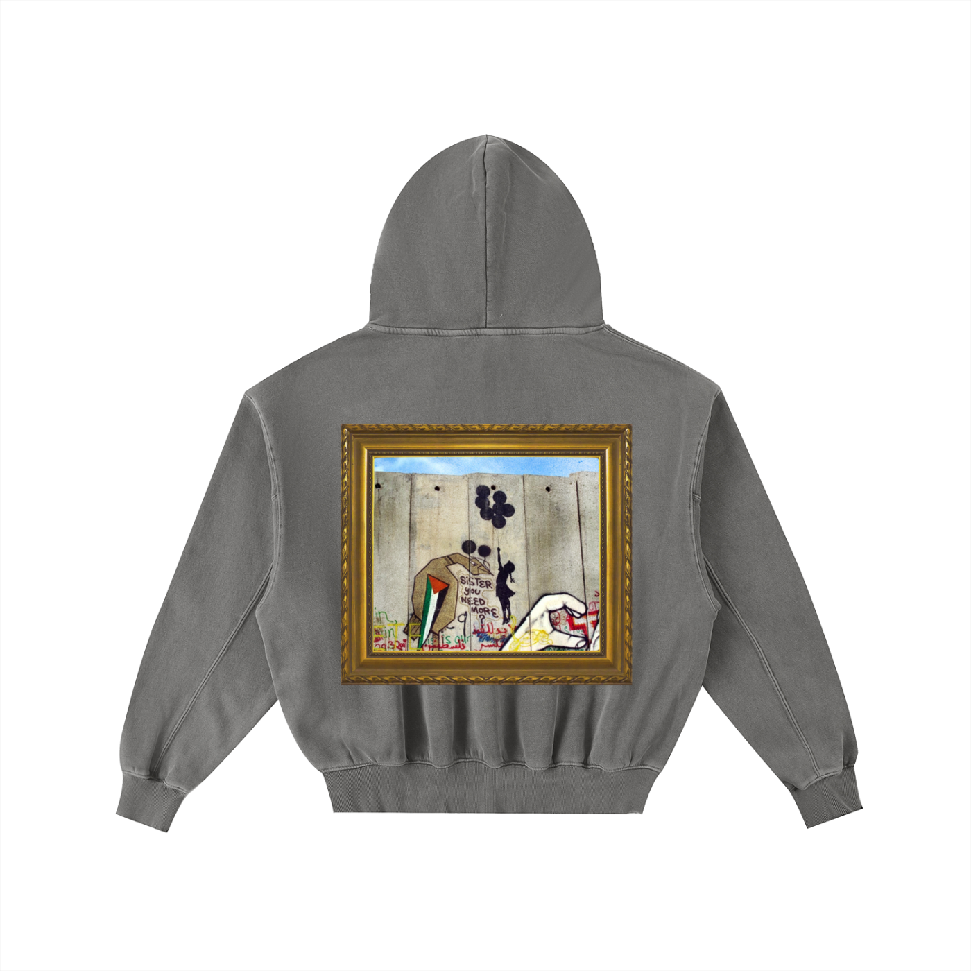 “ART OF WAR” - Frayed Enzyme Washed Fleece Hoodie