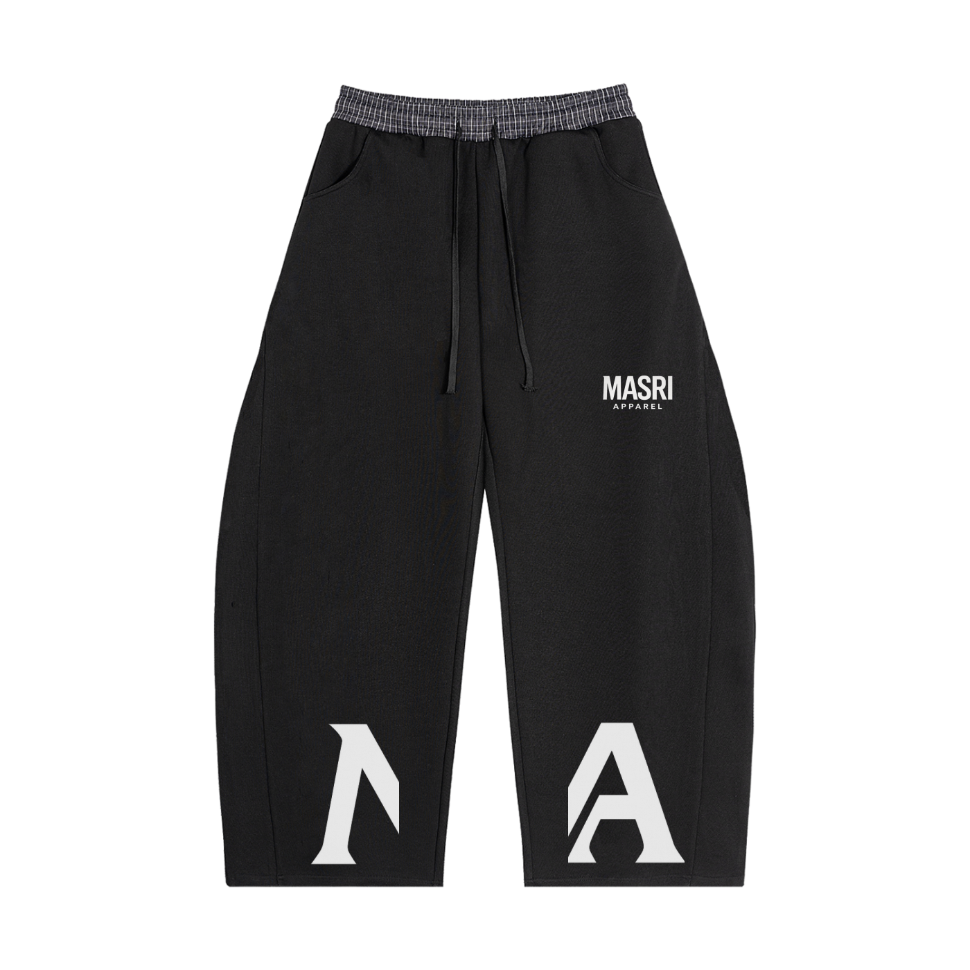 Plaid Waistband Barrel Sweatpants