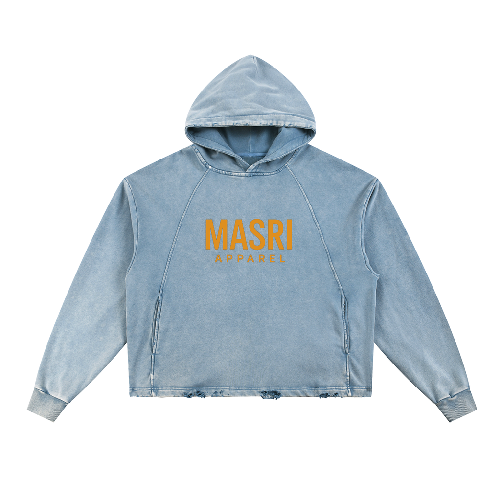 🍊 KALAMANTINA - Vintage Washed Frayed-Hem Hoodie