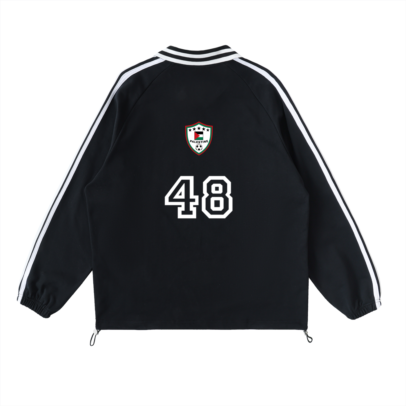 PALI SOCCER - Striped Lapel Collar Sweatshirt