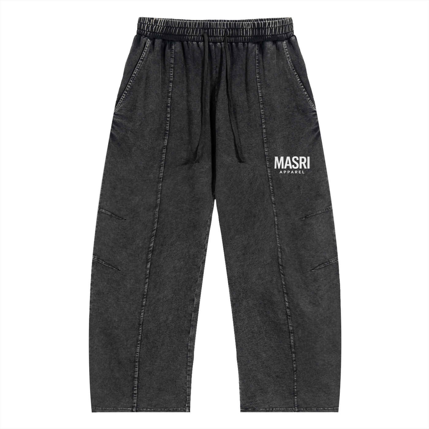 Snow Wash Drawstring Cotton Pants