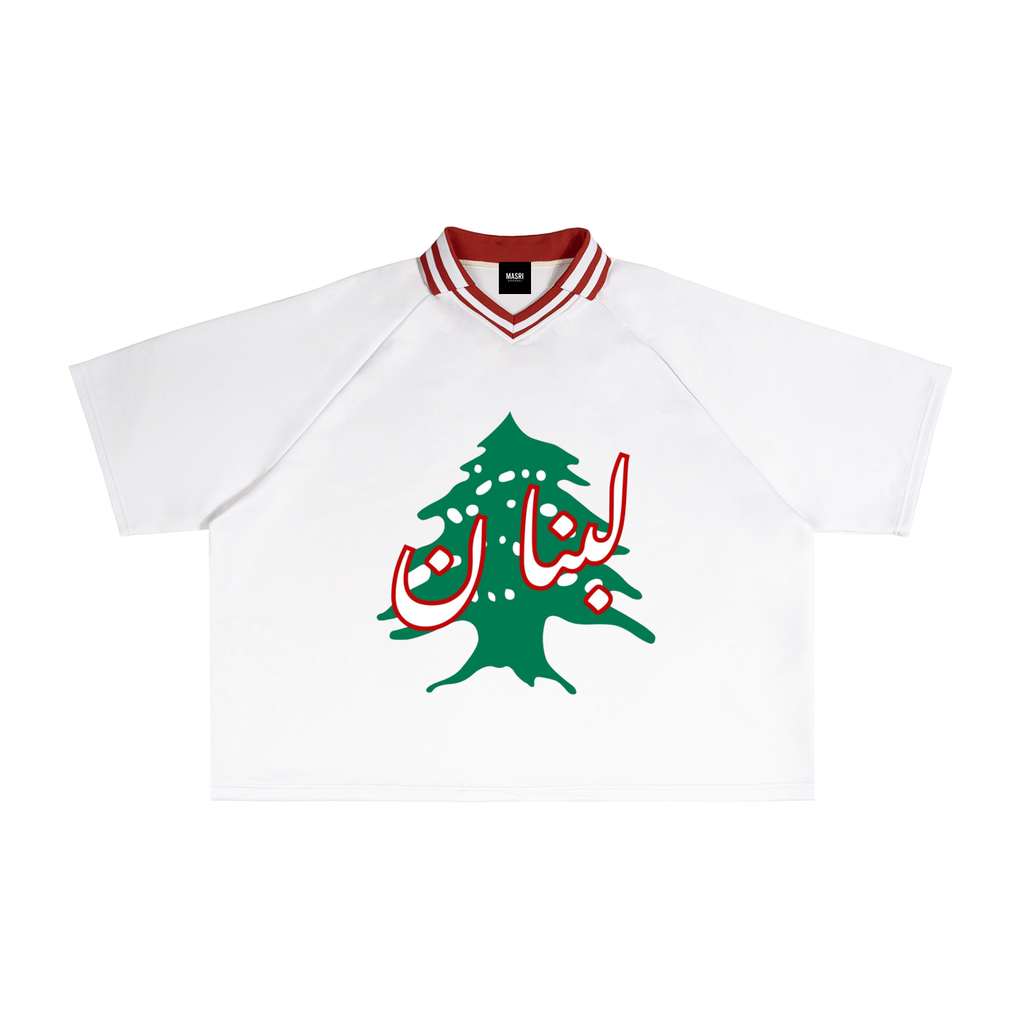 Contrast Lapel Collar Boxy T-Shirt