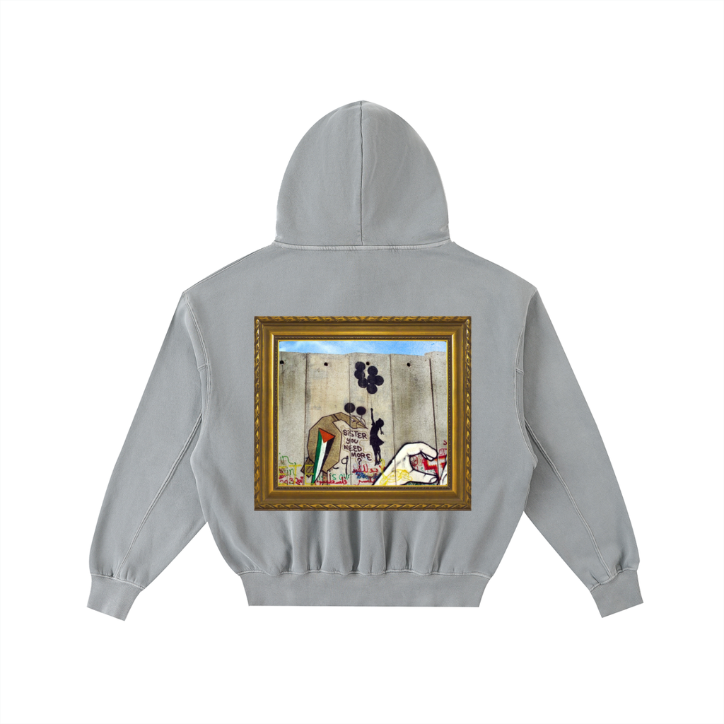 “ART OF WAR” - Frayed Enzyme Washed Fleece Hoodie
