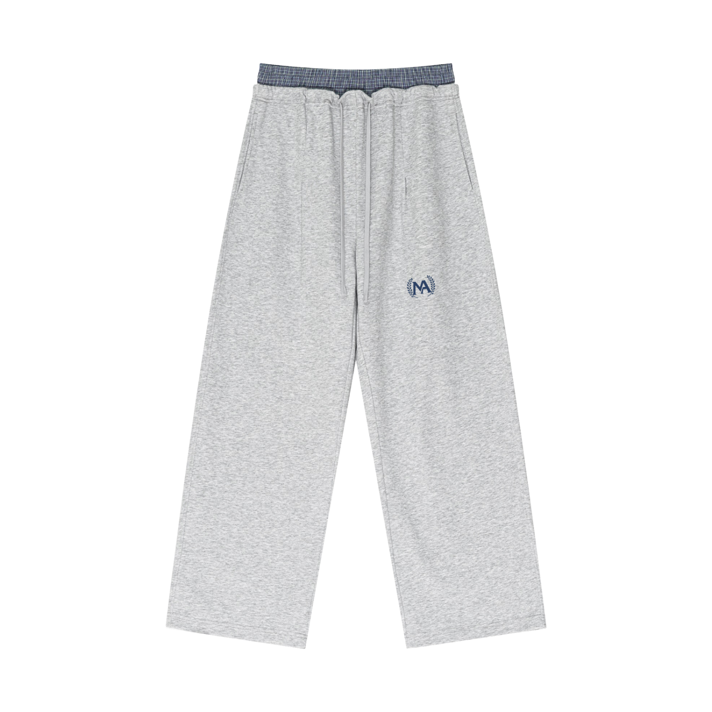 Plaid Contrast Waist Pants